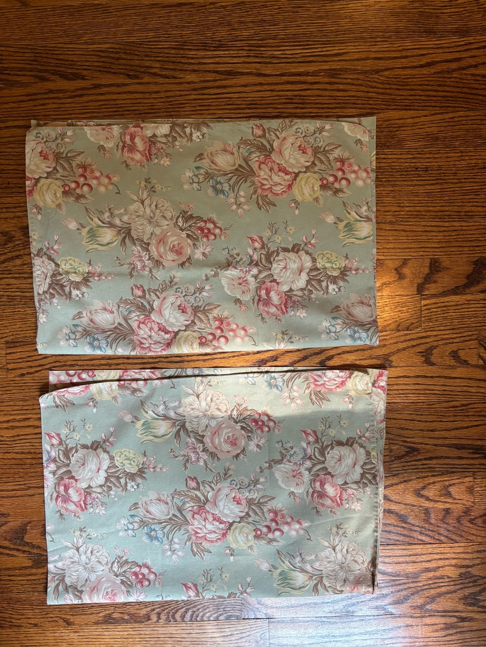 Ralph Lauren Floral Cotton Pillow Shams in Light Sage Green